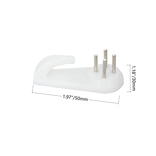 Image of Aicosineg Hardwall Hanger Mount Non-Mark Hook Photo Picture Frame Hanger for Fasteners Wall Wallpaper Walls Concrete Hooks Wooden Doors Hardware Medium White Tone 30pcs