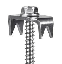 KEILEOHO 50 Sets 100 PCS Stainless Steel Fence Staples - Reusable Wire Fence Nails for Softwood and Mesh Fencing with Wire Fixer to Hold Wire Firmly