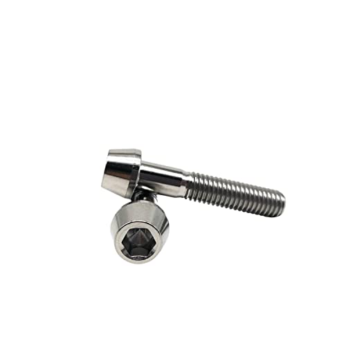 Image of RISON Titanium Bolts Ti Bolt M6*1.0 * 40 Hex Tapered Socket Head 5Pcs Original Titanium Hex Tapered Head Bolt Screw for Bike stem
