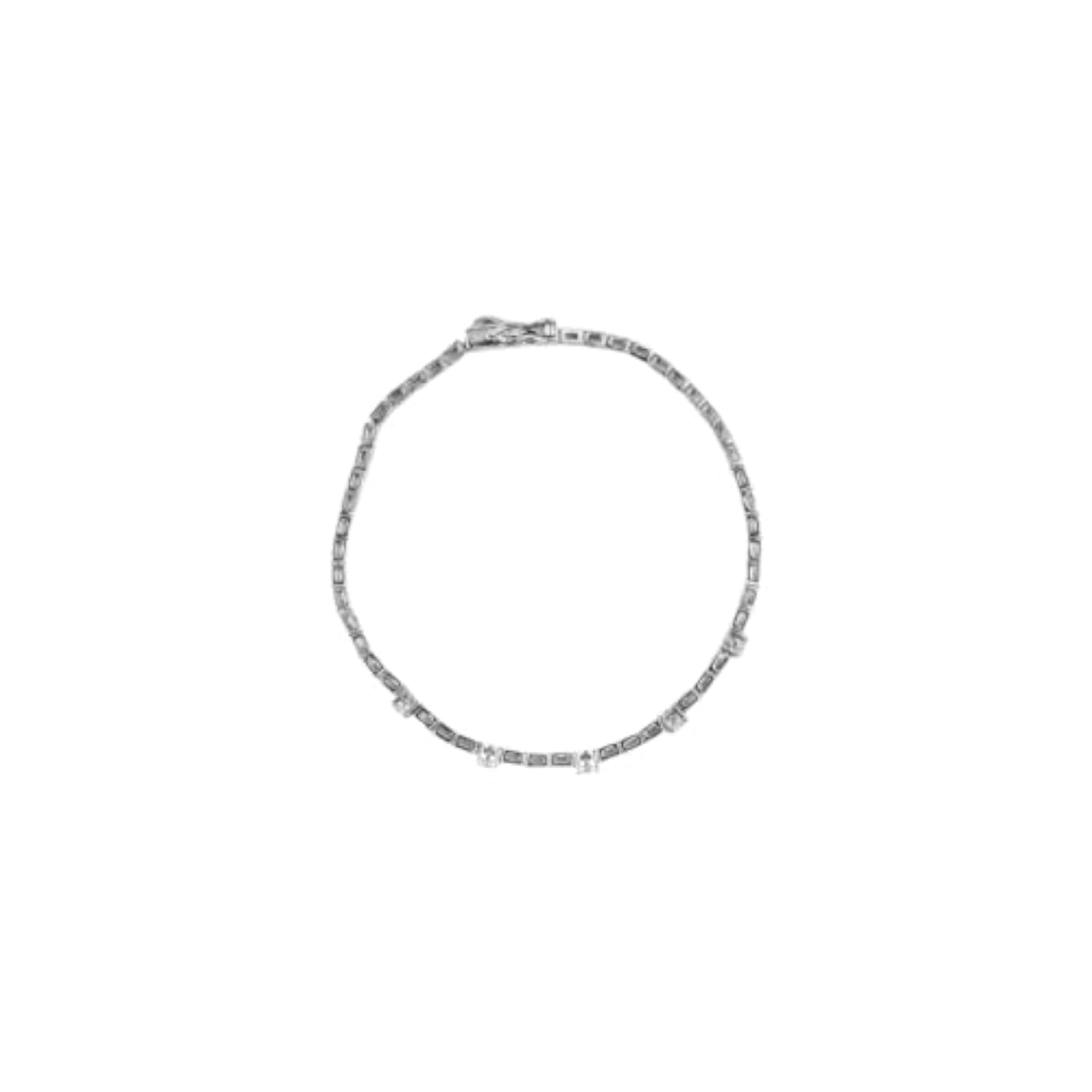 Modern Geometric Tennis Bracelet for Women in 925 Sterling