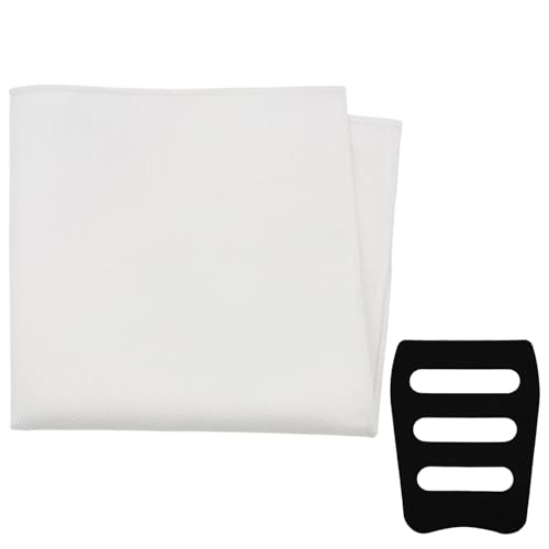 GHTIYLP Cotton Men's Handkerchiefs Solid Color Handkerchief for Men with Pocket Square Holder for Wedding Daily Party (White)