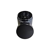 Mini Aluminium Grinder in 7 Farben • Crusher Set mit Longpapes, Baumwollsäckchen und Filtern • Metall 4 teilig Kräuter Mühle Kiffer Geschenkbox 40mm, Mini-Format, 2 Kammern mit Sieb (Schwarz)