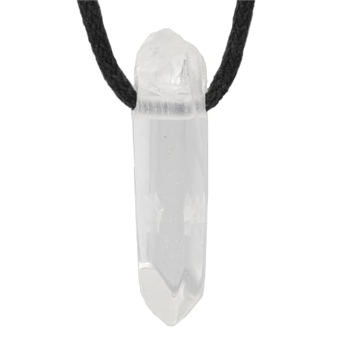 Cristal de roche naturelle en dentelle | pendentif avec ruban de coton