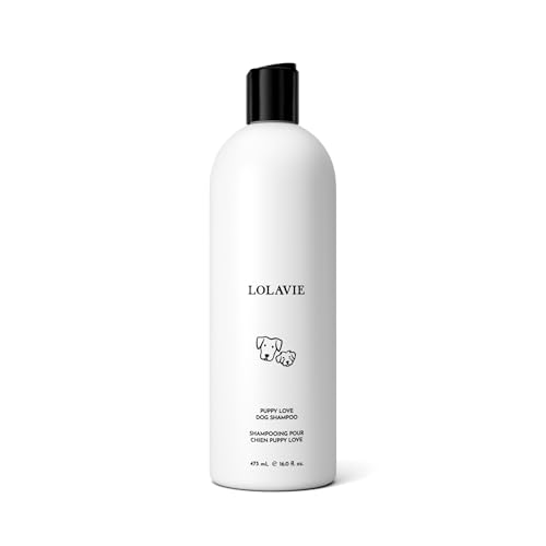 LolaVie Puppy Love Dog Shampoo - 16 oz - ph-Balanced for Sensitive Puppy Skin - Eliminates Stubborn Fur Odors - Made for All Coat Types