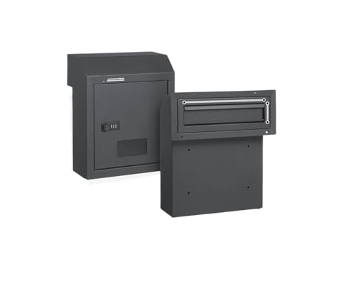 BJLMNTIA Mailbox Mailbox Through The Door Key Drop Box Heavy Duty Steel Plate Through The Door Mailbox With 12 Combination Lock Mail Drop Box For Outside Or Door(Dark Gray)