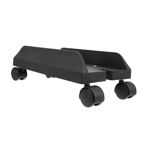 Housoutil キャスター付きコンピュータ主機用ブラケット 耐久性と通気性に 移動可能デスクトップラック 小型ブラック設計で床面からの