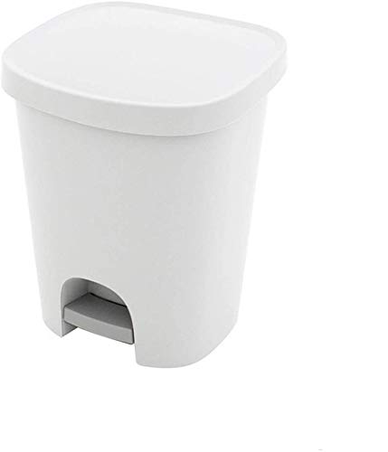 Cubo Basura Con Pedal 25 Litros Plastico Blanco