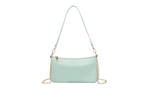 Image of Small Shoulder Bag for Women Mini Purse Retro Vegan Leather Hobo Purses Clutch Tote HandBags with Zipper Closure