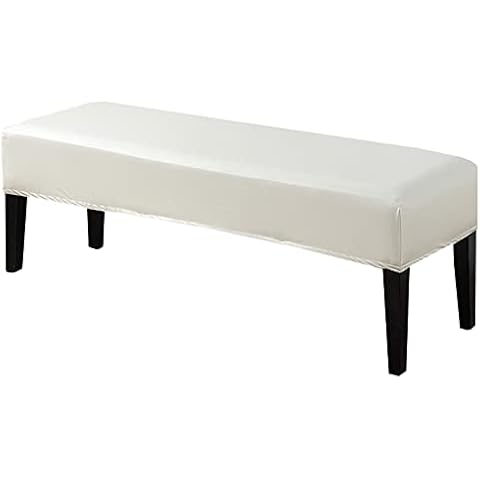 HFCNMY Bench Covers for Dining Room,Waterproof PU Dining Bench Cover Removable Bench Covers Stretch Washable Bench Seat Covers for Dining Room Bench Slipcover Beige Cover
