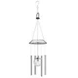 IMAGE Solar Lights Outdoor Color Changing Lights Glass Crackle Ball Wind Chimes with Metal Tube Hanging Garden Lights for Patio Yard Home Decor Gifts for Mom Women