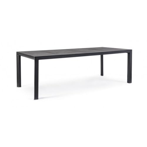 KONTE.DESIGN Mesa fija Mason de cerámica y estructura de aluminio antracita 220 x 100 cm