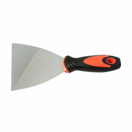 Espátula - espátula de pintor de acero inoxidable 100 mm con mango bimaterial, ideal para aplicar y alisar pinturas de forma eficiente.
