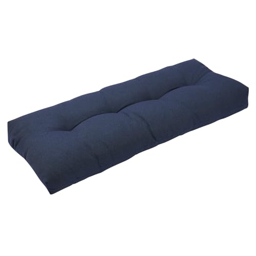 IN4 Care Indoor Outdoor Bench Cushion 45"x18", Non-Slip Patio Furniture Seat Pads, Waterproof Overstuffed Tufted Loveseat Cushion with Round Corner for Window, Swing, Garden, Porch-Navy Blue Deal