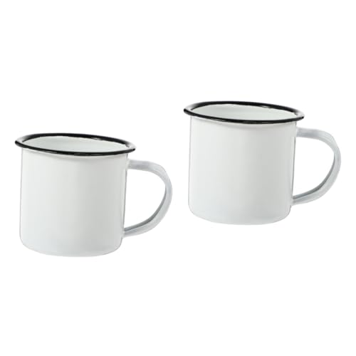 LABRIMP 2 Pz bicchierino d'epoca tiny cup bicchiere tumbler bicchiere piccolo bicchierino vintage tazze da picnic tazza smaltata acqua tazze multifunzionali coppa da vino in ferro bianca