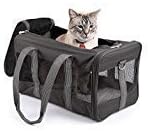 Sherpa Pet Carrier Airline Approved with Spring Wire Frame - Cat & Dog Carrier for In-Cabin Travel, Mesh Ventilation, Locking Zippers - Charcoal Grey, Large 19.0"L x 11.5"W x 11.8"H Charcoal