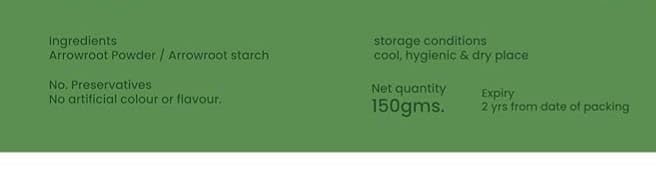 Arrowroot Powder, Kerala traditional Pure arrowroot powder/starch, koovapodi, for gravy, soups, puddings,Bread and more, homestead, gluten-free 150gm