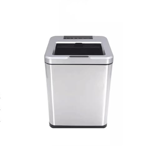 Compost bin Kitchen/Garbage Intelligent Sensor Trash Can High-Grade Electric Rechargeable Wood Grain with Lid Living Room Bedroom Kitchen Household Step Trash can(Ebony,10L)
