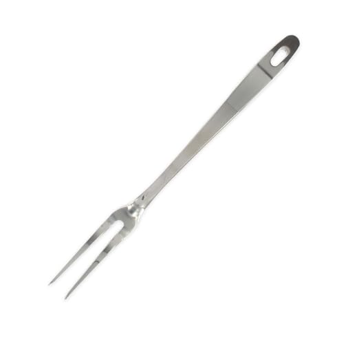 Fackelmann 40696 Fourchette INOX 2 Piques à Viande et Barbecue, Acier Inoxydable, Argent, 30,5 x 2,4 x 3,5 cm