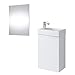 Planetmöbel Szafka pod umywalkę z lustrem Zestaw mebli łazienkowych 40cm do łazienki Gościnne WC Biały
