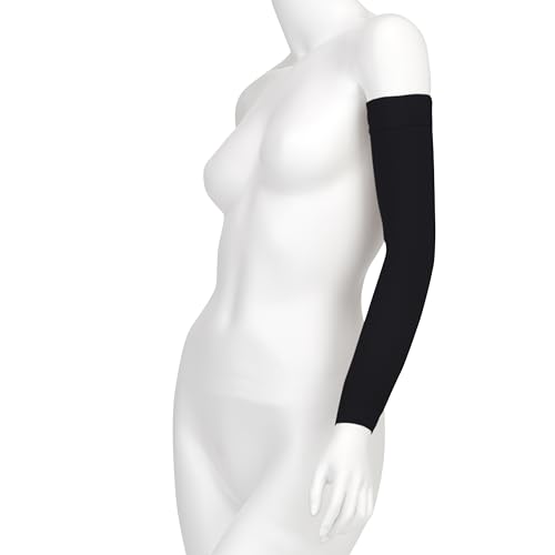 Image of Juzo Soft 2001, Compression Armsleeve with Silicone Top Band, 20-30 mmHg, Max, Regular, 6 (VI), Black