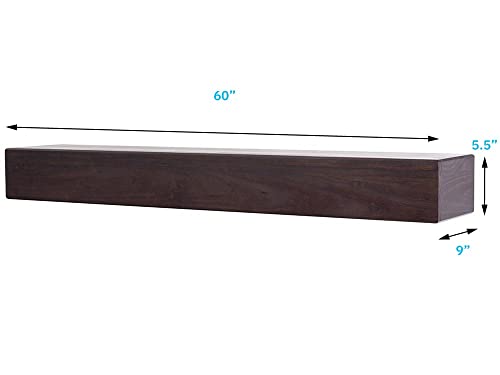 Mantelsdirect 60 Inch Floating Fireplace Mantel Wood Shelf In Mocha - Austin From Mantels Direct | Wooden Rustic Wall Shelf Perfect For Décor And Electric Fireplaces #TOP5