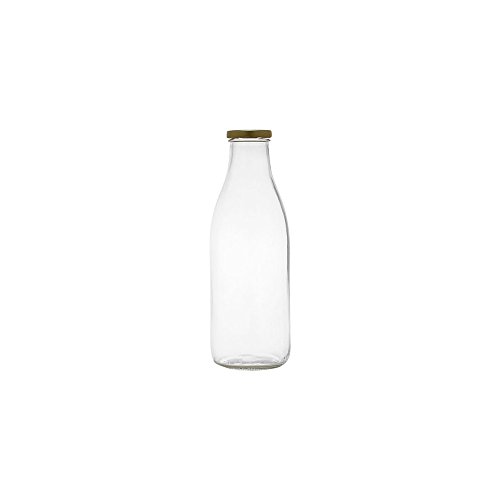 Bouchonnerie Jocondienne 1425 Bouteille Jus de Verre Transparent et Couvercle Doré 8,5 x 8,5 x 26 cm 1 L Cover