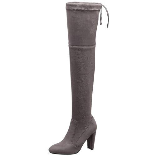 Bottes au-dessus du genou femme Asterisco à talon bloc haut et bout pointu 250075