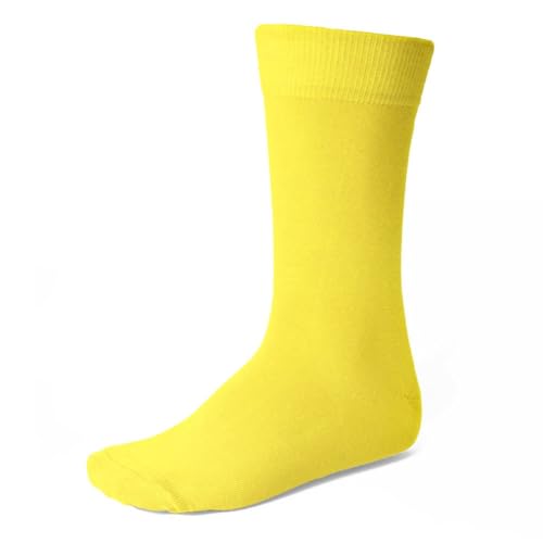 tiemart Mens Socks One Pair (Yellow Solid)
