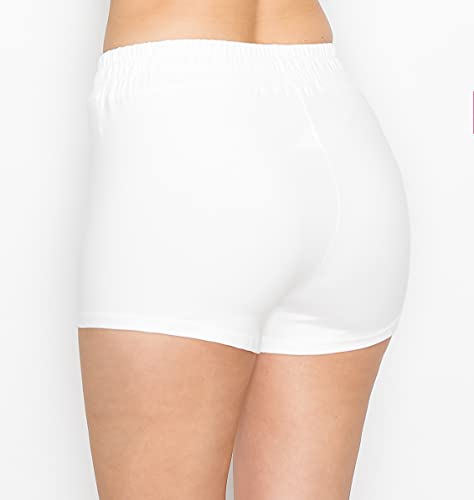 Image of ALWAYS Women's Drawstring Sweat Shorts - High Waisted Casual Comfy Lounge Shorts Off White 2XL