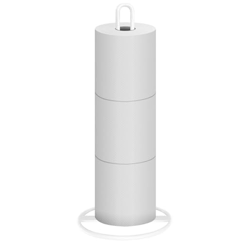 Toilet Paper Holder Stand OBODING White Freestanding Toilet Paper Holder for Storing 3 Rolls of Toilet Papers (White)