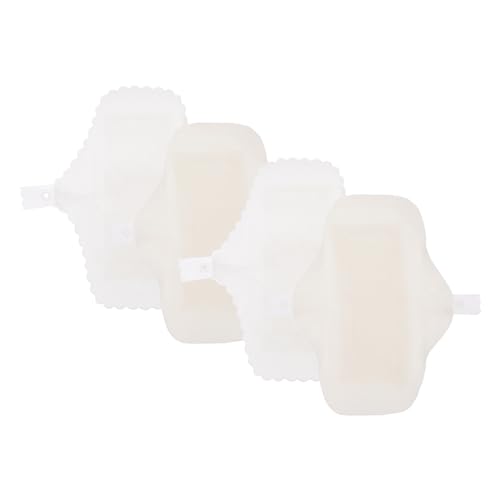 Milisten 4 Compresas Menstruales Reutilizables de 18 CM Femeninos Lavables Capa Algodón Transpirable Uso Doméstico Puerperio Paquete 4 Unidades 2 Borde Festoneado 2 Lisas