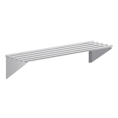 Image of AmGood 14 in. x 48 in. NSF Stainless Steel Tubular Wall Shelf | Heavy-Duty Metal Shelving for Appliances & Equipment | Ideal for Kitchen, Restaurant, Garage, Laundry, Utility Room