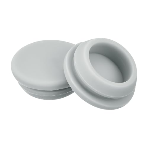 Image of MECCANIXITY 10pcs Silicone Snap in Locking Hole Plugs,19mm /0.7 Inch Mounting Diameter Narrow Groove Width 2mm Panel Seal Cover Round for Kitchen Bulkheads Waterproof Sealing Plugs Grey