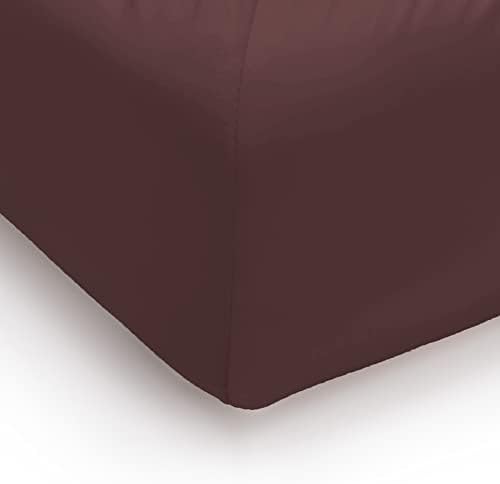 ROHI® Double Fitted Sheet with Two Pillowcases  25cm Depth  Pure Polycotton Plain Bedding (Double Fitted Sheet & Pillowcases, Plum)
