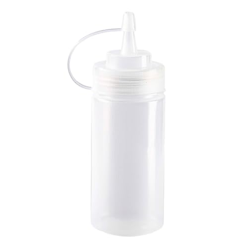 CABLEPELADO - Botella dispensadora para salsas, aceites y aderezos, Reutilizable, 11 cm de altura x 6 cm de diámetro, apta para lavavajillas, Boquilla estrecha vertido preciso, para ketchup y salsas