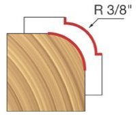 Bit Router Round Over 3/8in