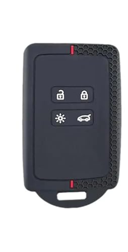 Étui à clés silicone noir rouge compatible Renault Kadjar Clio Austral Zoe
