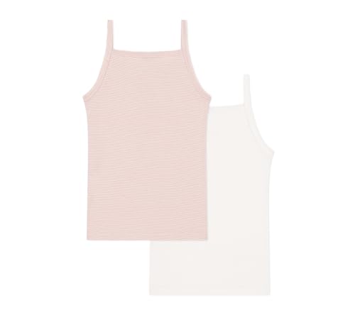 Petit Bateau Girls Cotton Vests Camisole with fine Straps - 2-Pack Sizes 2-12 Years2