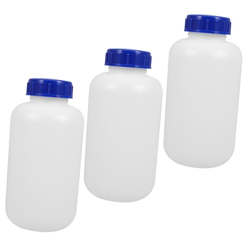 FUNOMOCYA 3pcs Chemical Round Bin Syrup Jars Shaker Containers Sample Reagent Container Drink Container Liquid Storage Container Canisters Cap Droppers Bottle Outer Cover Hdpe