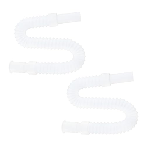 Angoily 2 Stück Flexibler Ablaufschlauch Für Waschbecken Und Waschmaschine Kunststoff Abflussrohr Mit Stahl Draht Verstärktem Softanschluss Ablaufrohr Für Küche Und Bad