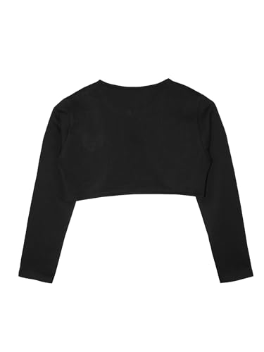 Image of KiddoPanti Girls Fleece Crop Length Shrug | Cotton Poly Fleece Fabric |Sequin Patch on Chest | Front Open Pearl Button Closure | Crop Length, Full Sleeve | Lightweigth & Breathable Girls Shrug