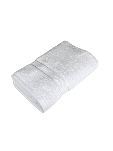 Image of SENSES By Riba Cotton Towels for Bath 550 GSM - White, 1 Pc | Super Soft, Large Size, Absorbent, Lightweight, Antimicrobial, Low Linting