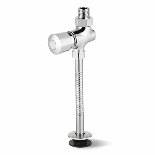 Toilet Urinal Flush Valve Button Type Manual Delay Automatic Shutoff Polished Chrome Wall Mounted Flush Valve for Bathroom by Oumefar - Used condition - US$16.81