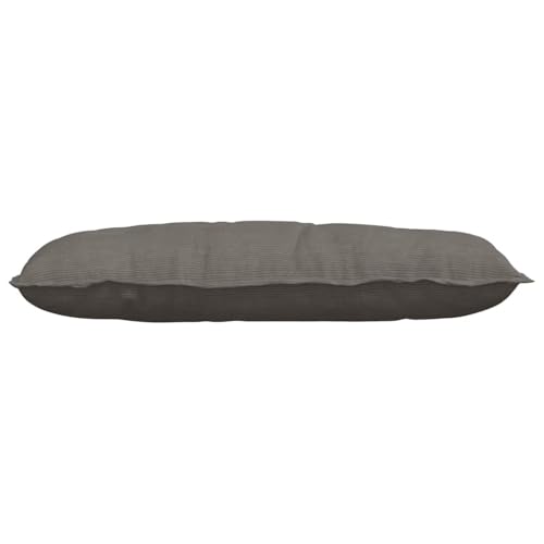 Coussin de dos grand format 100x50 cm rectangulaire gris en velours côtelé - 6