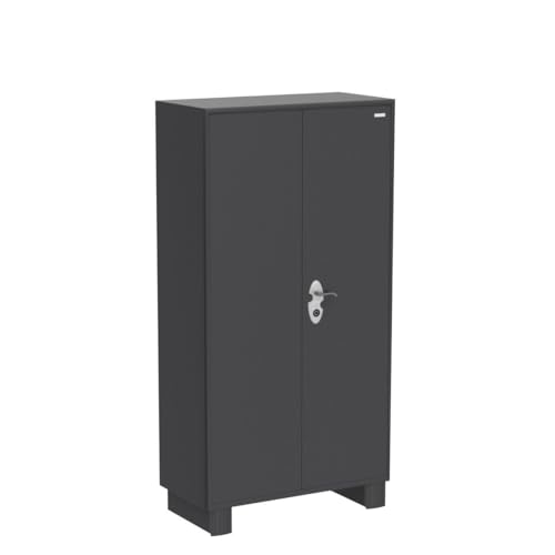 GODREJ INTERIO Almirah Wardrobe H1 2-Door Steel Almirah, Cupboard for Clothes (Graphite Grey), 1-Year Warranty, LED Light, 1 Locker, 1 Drawer