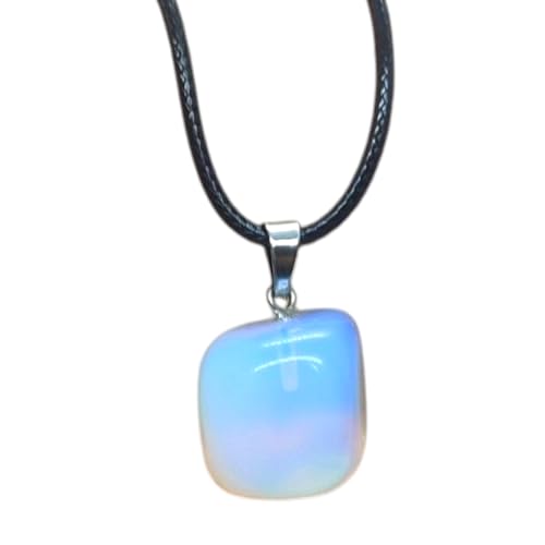 IDELUSH Colgantes de Cristal curativo de ópalo Natural, Collar con Colgante de Piedras Preciosas Cubo, joyería de Chakras para Hombres y Mujeres Ideal Para Regalar