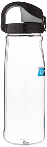 Image of Nalgene On The Fly Lock-Top Water Bottle, Clear w /Black, 22 Ounces (Pack of 6)