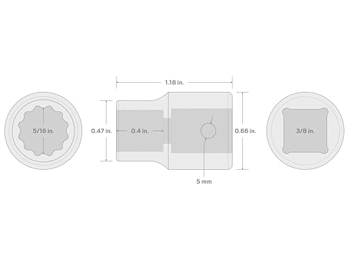 Image of TEKTON 3 /8 Inch Drive x 5 /16 Inch Shallow 12-Point Impact Socket | SID12208