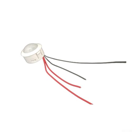 Rehoetom Interruttore sensore di movimento PIR 12V-24V DC per luci LED e incandescenti, rilevamento del corpo a infrarossi, grandangolo 120°, portata 5 m, accensione e spegnimento automatico con L