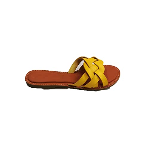 Pantoufles plates femme chaussures d'été rétro ouvertes 7.5 UK